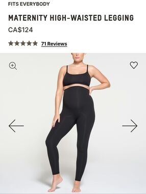 Skims Fits Everybody MATERNITY High Waisted Leggings - Size M. Onyx.